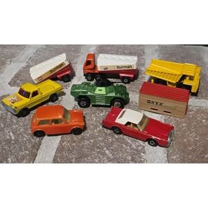Vintage Lesney Matchbox Lot  Cars Trucks Tank Dump Truck Diecast 8 pcs
